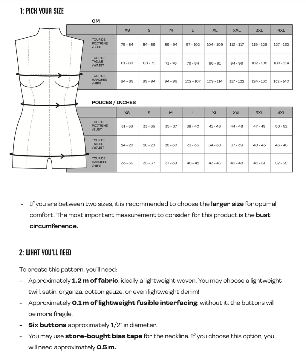 SH002 - Blouse with gathered button placket PDF