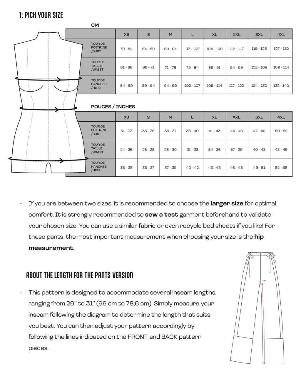 PT003 - 3 in 1 pants beginner friendly with knotted waist