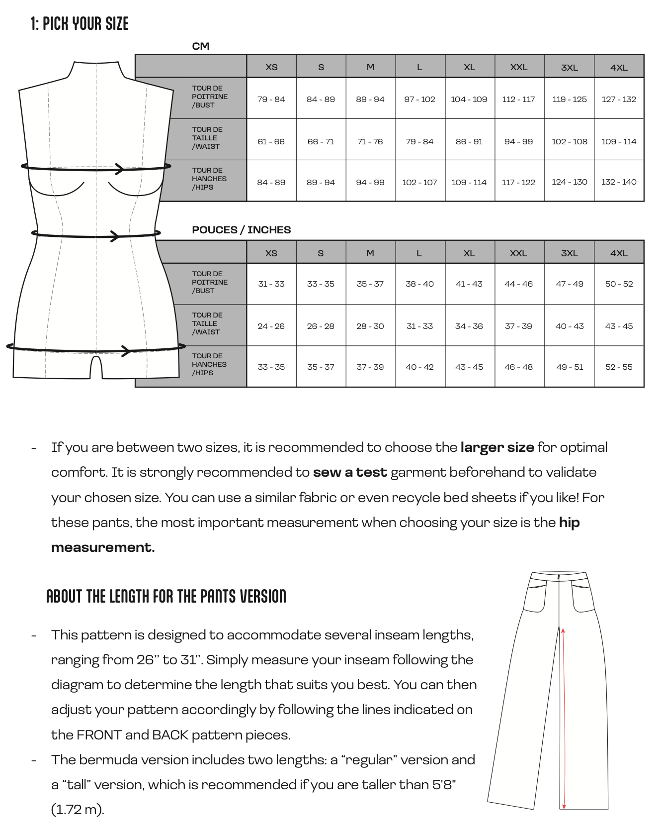 PT002 - Wide leg pants with gathered pockets PDF