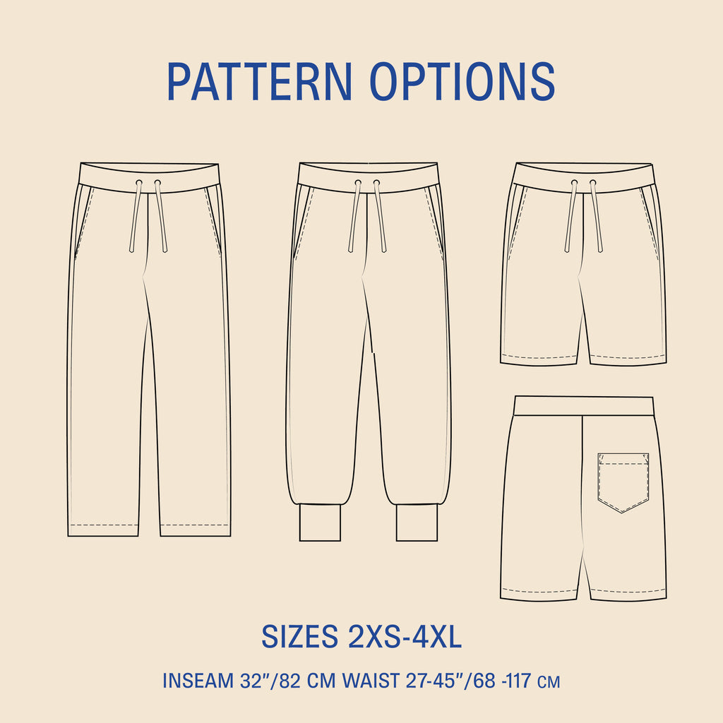 Sweatpant Pattern Block Sweatpants PDF sewing pattern – Ploen Patterns