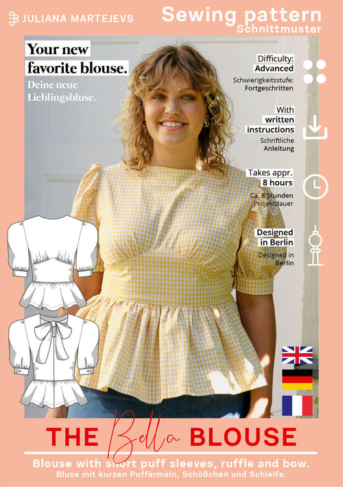 Bluse mit Schößchen Schnittmuster BELLA