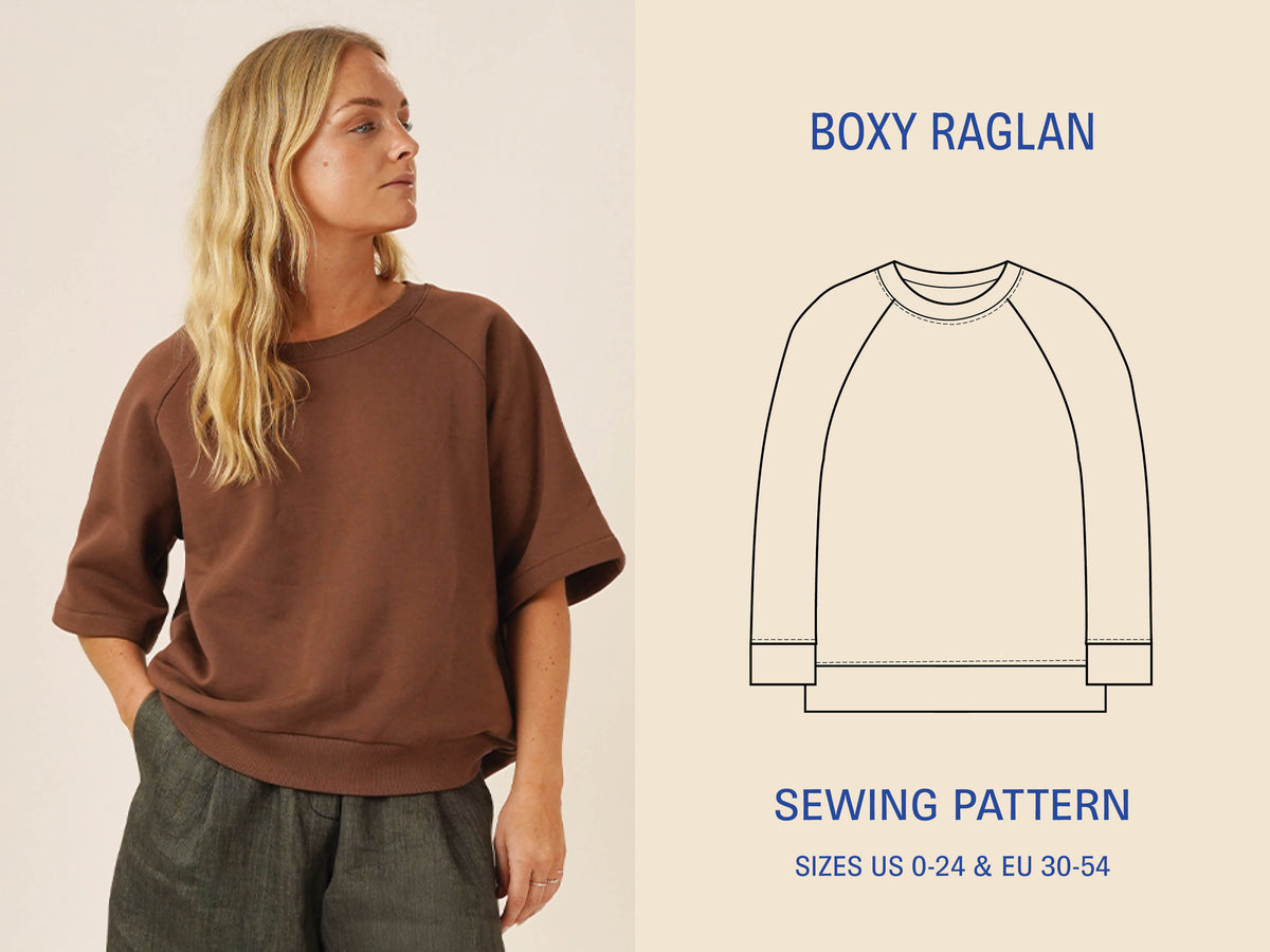 Sewing Raglan Shoulder Pattern Boxy Raglan Sweater PDF sewing pattern – Ploen Patterns