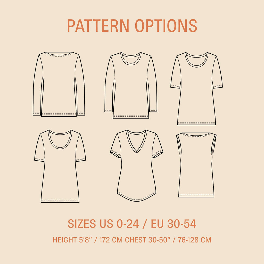 Wardrobe Builder T Shirt sewing pattern Wardrobe By Me