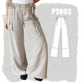 PT003 - Pantalon 3 en 1 à taille nouée