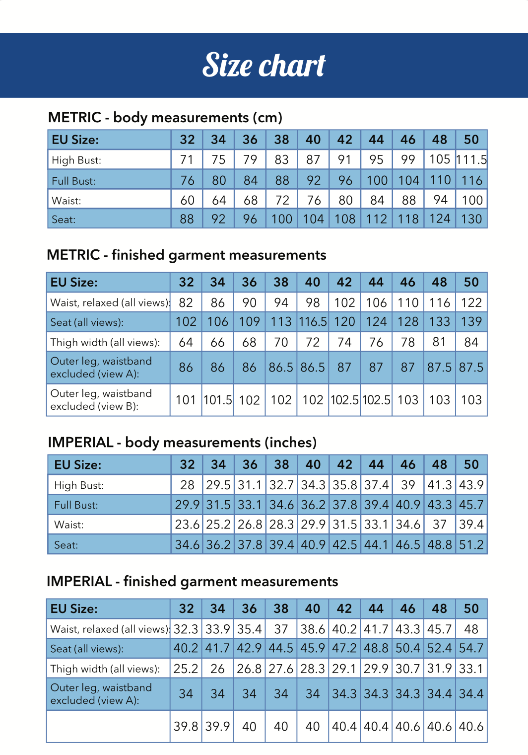 Tyra trousers Paper Pattern